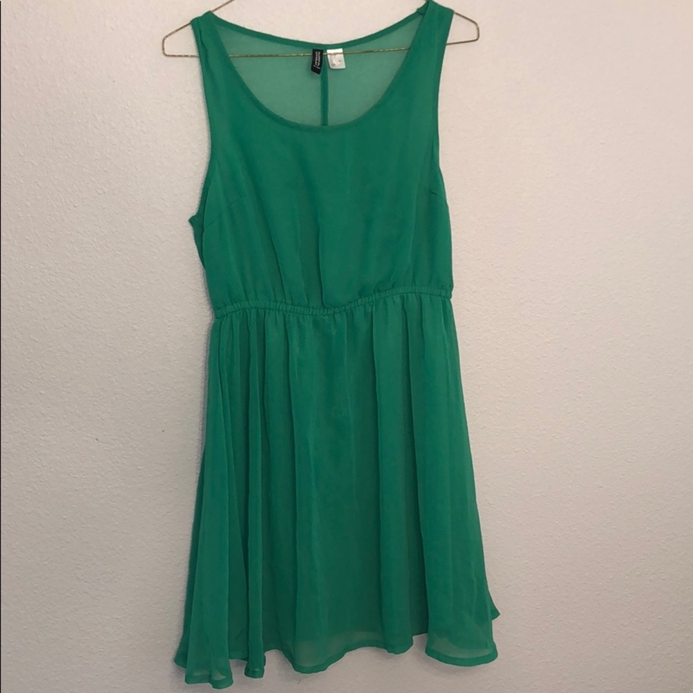 H&M Kelly Green Chiffon Dress